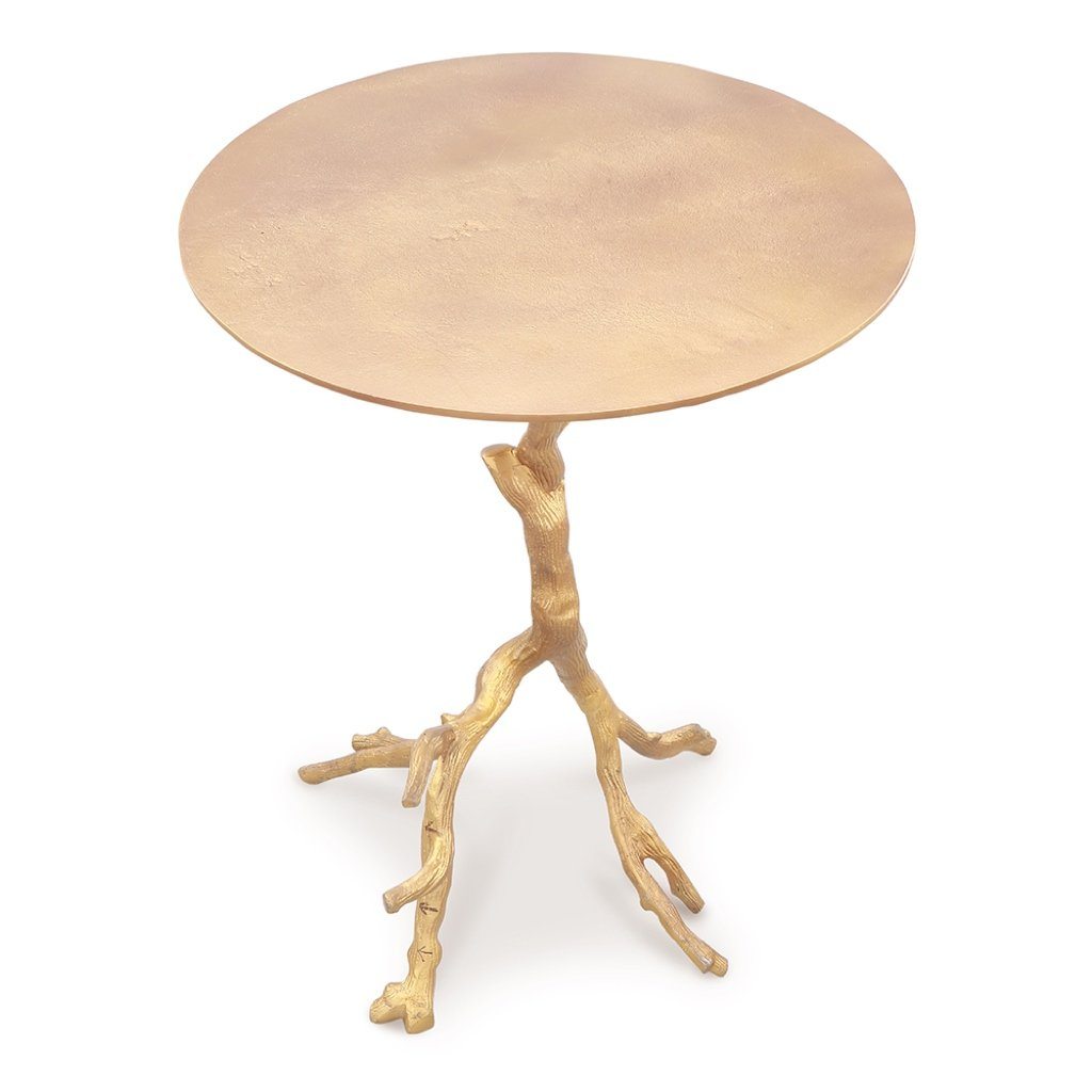 SPI Gold-Colored Aluminum Winding Branches End Table for Home and Office Decor