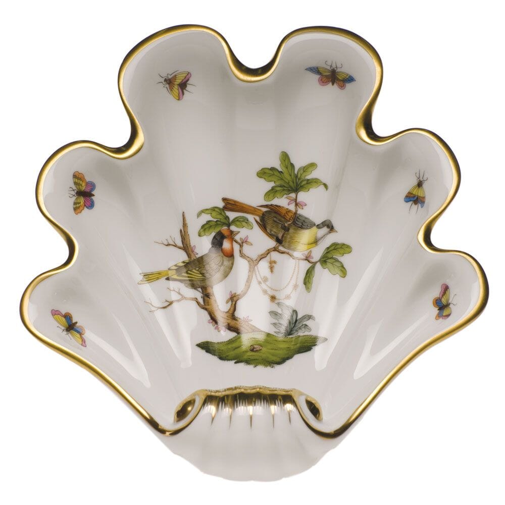 Large Herend Rothschild Bird Shell-shaped Porcelain Dish for Collectors