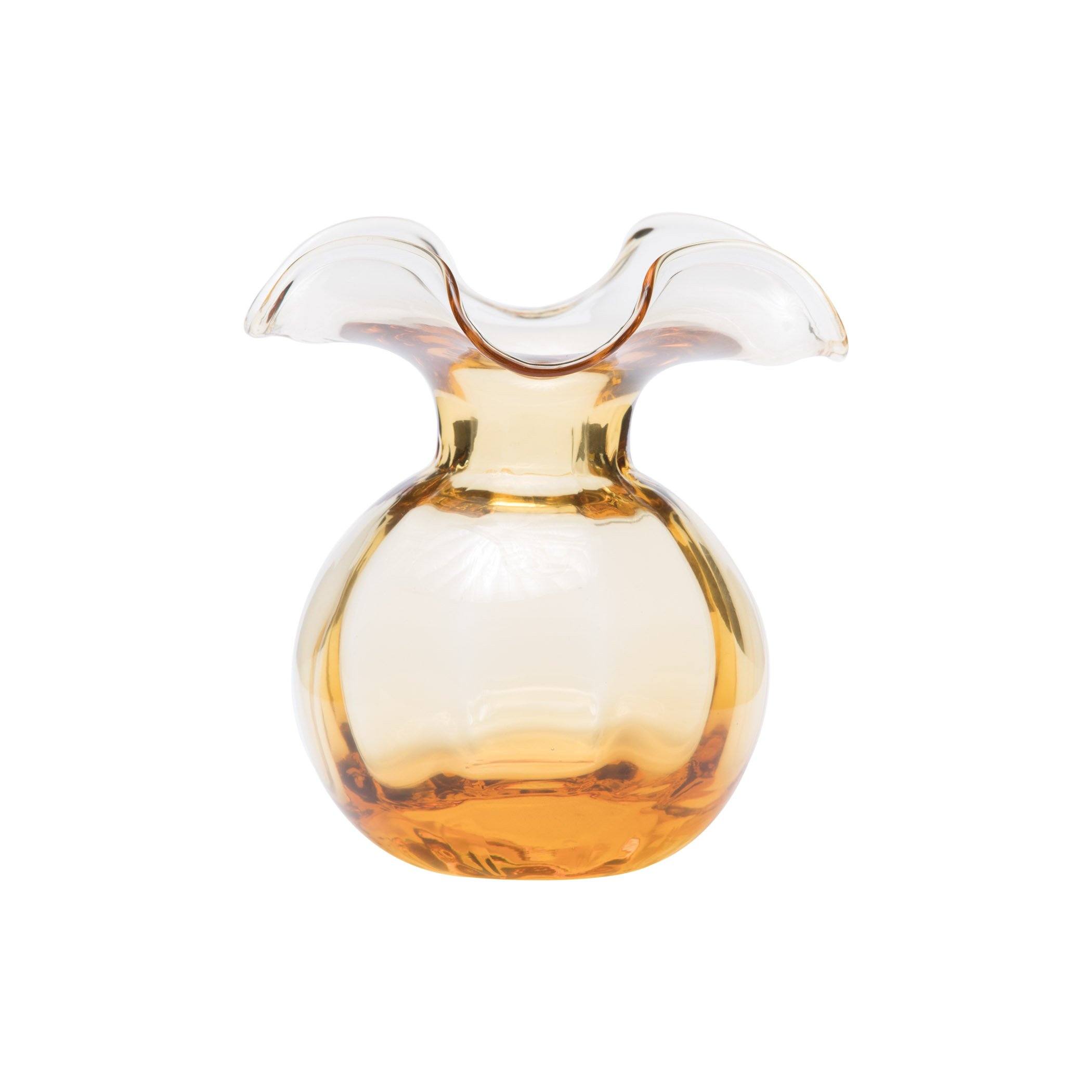 Amber Glass Bud Vase Inspired by Vietnamese Hibiscus Flowers