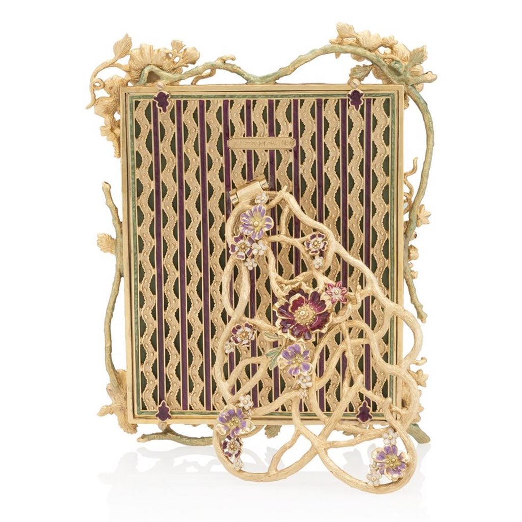 Exquisite Jay Strongwater 8 x 10 Delilah Floral Branch Gold - Finished Frame