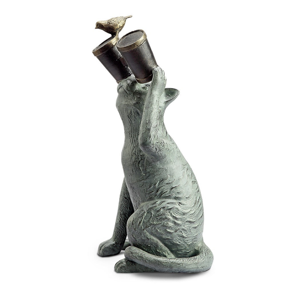 Stunning SPI Aluminum Garden Decorative Observant Cat Sculpture