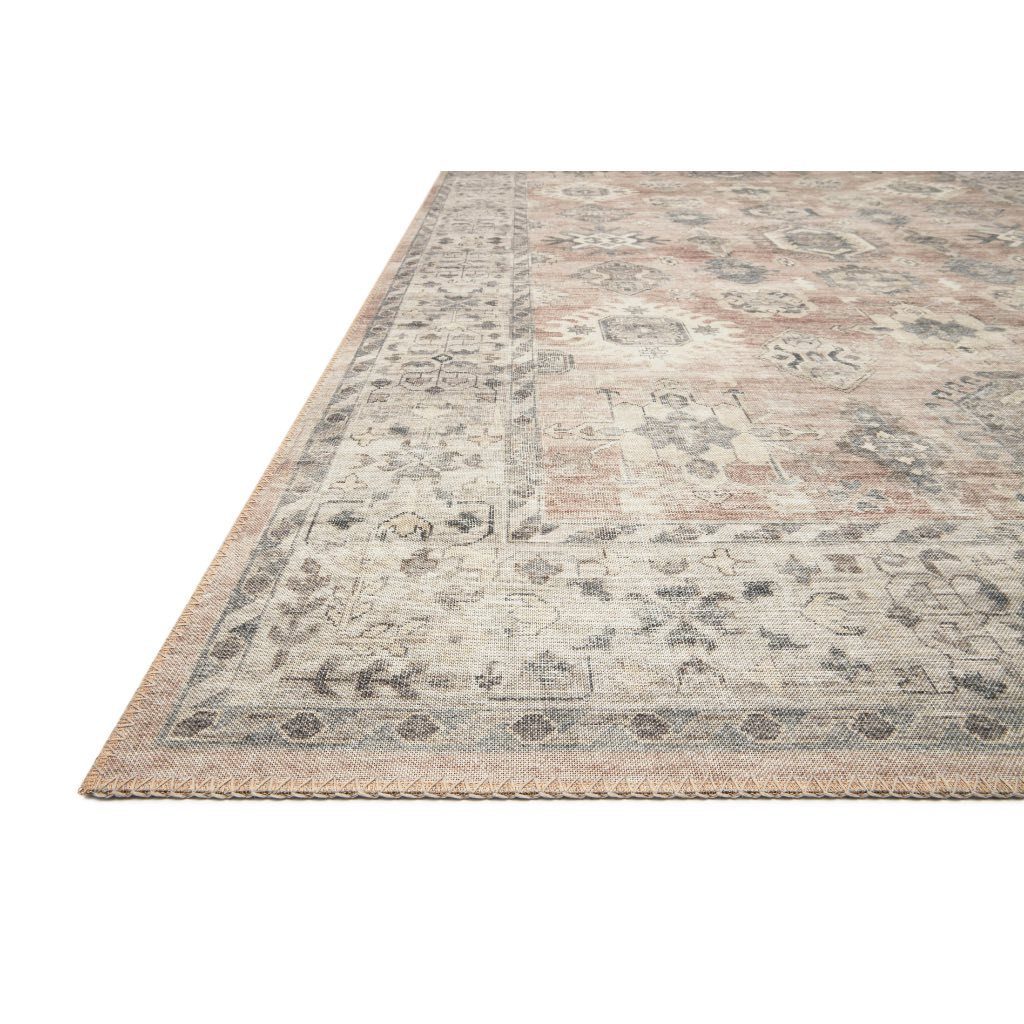 Loloi II Hathaway HTH 03 Area Rug in Java / Multi Color Scheme, a Distressed Vintage-Style Polyester Floor Covering