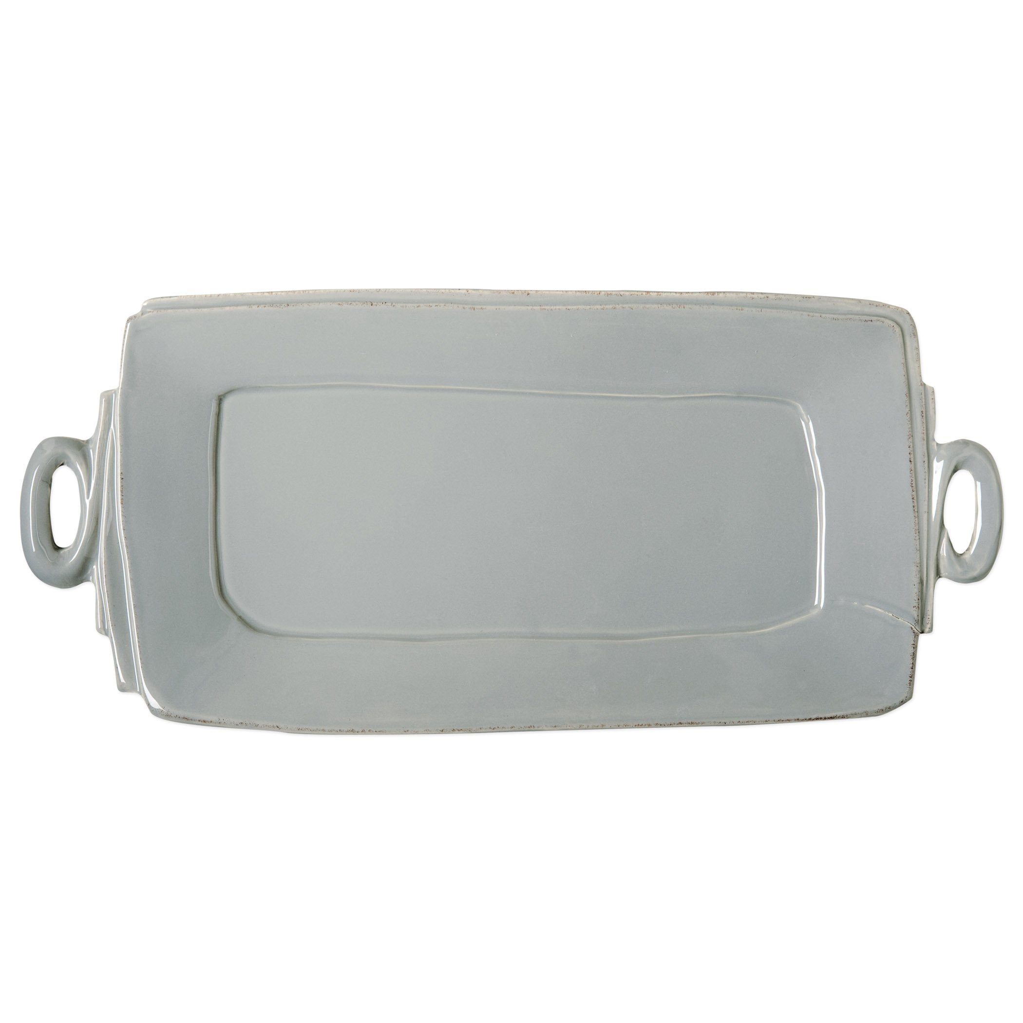 Vietri Hand - crafted Lastra Pattern Rectangular Platter with Handles for Italian - style Dining