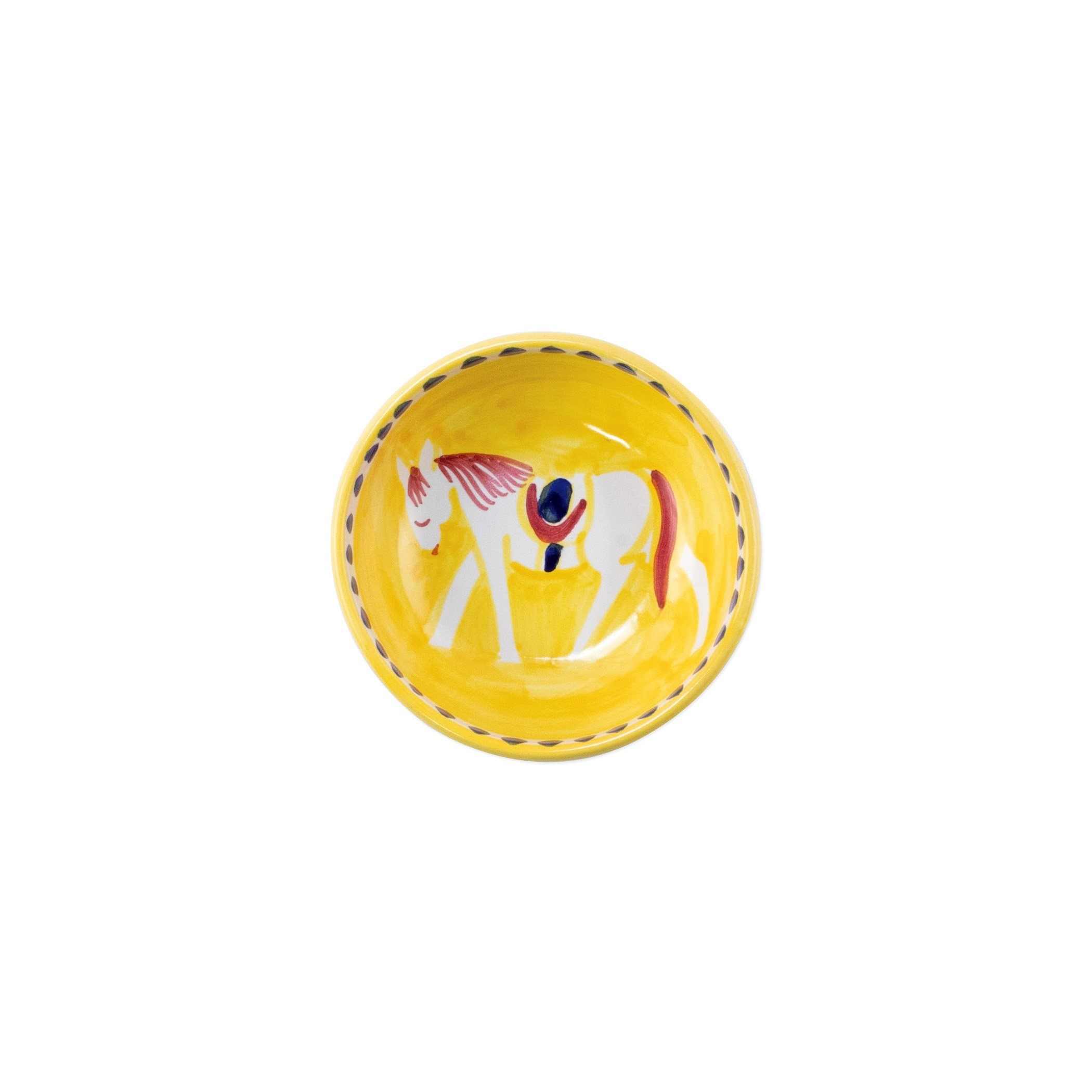 Vietri Hand - painted Campagna Cavallo Design Olive Oil Bowl