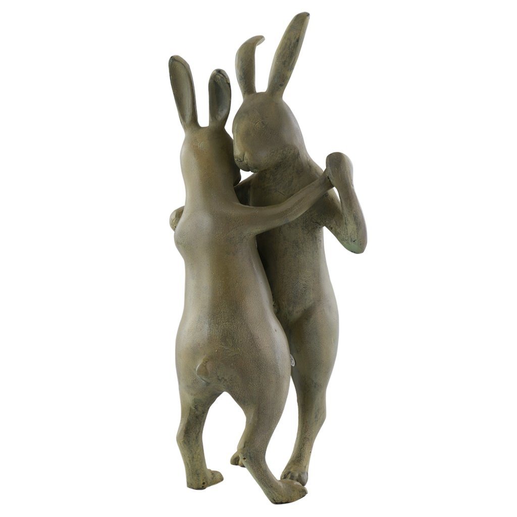 Exquisite SPI Garden Decor - First Dance Rabbit Pair Sculpture