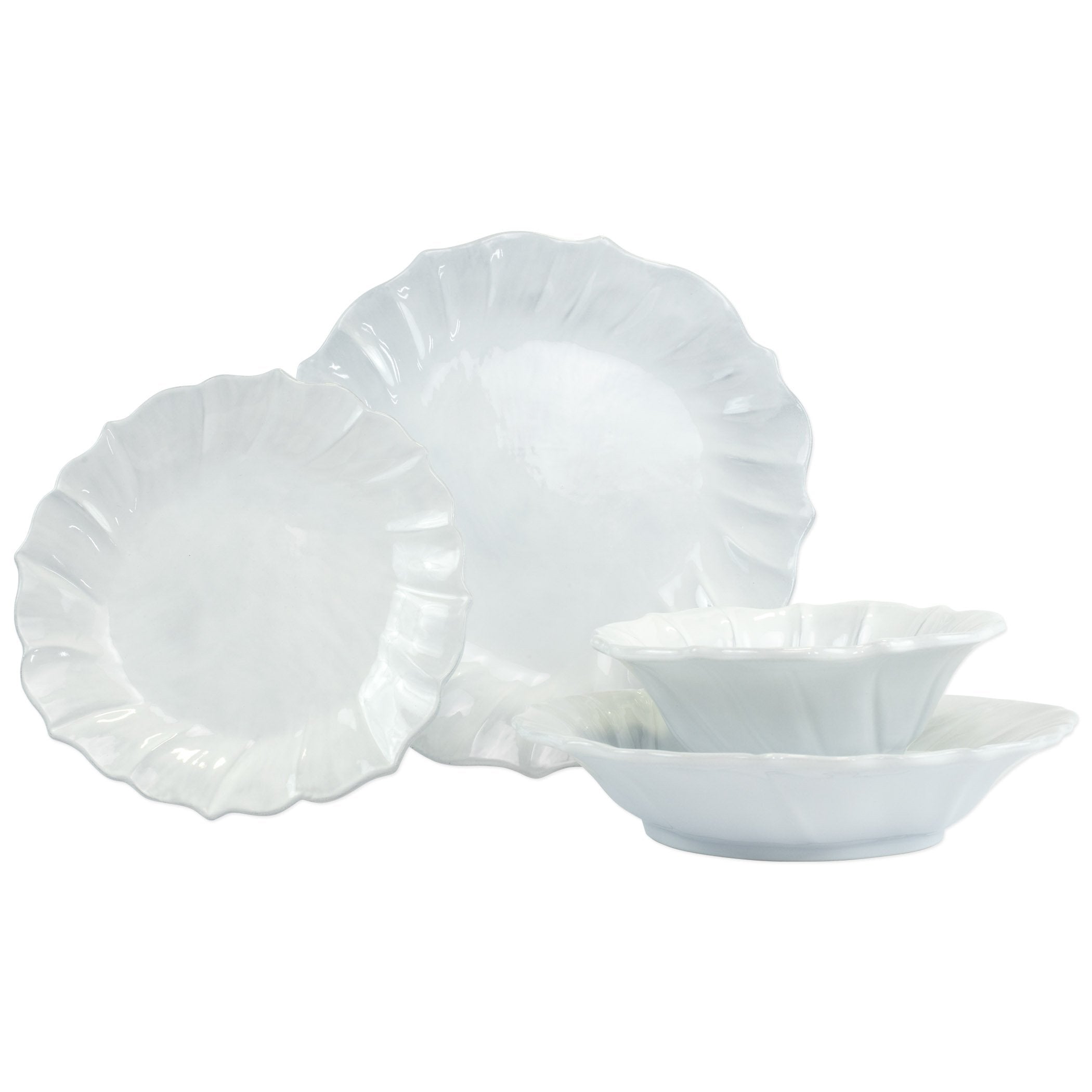 Vietri Incanto Ruffle Handmade Four-Piece Place Setting Inspired by Italian Art