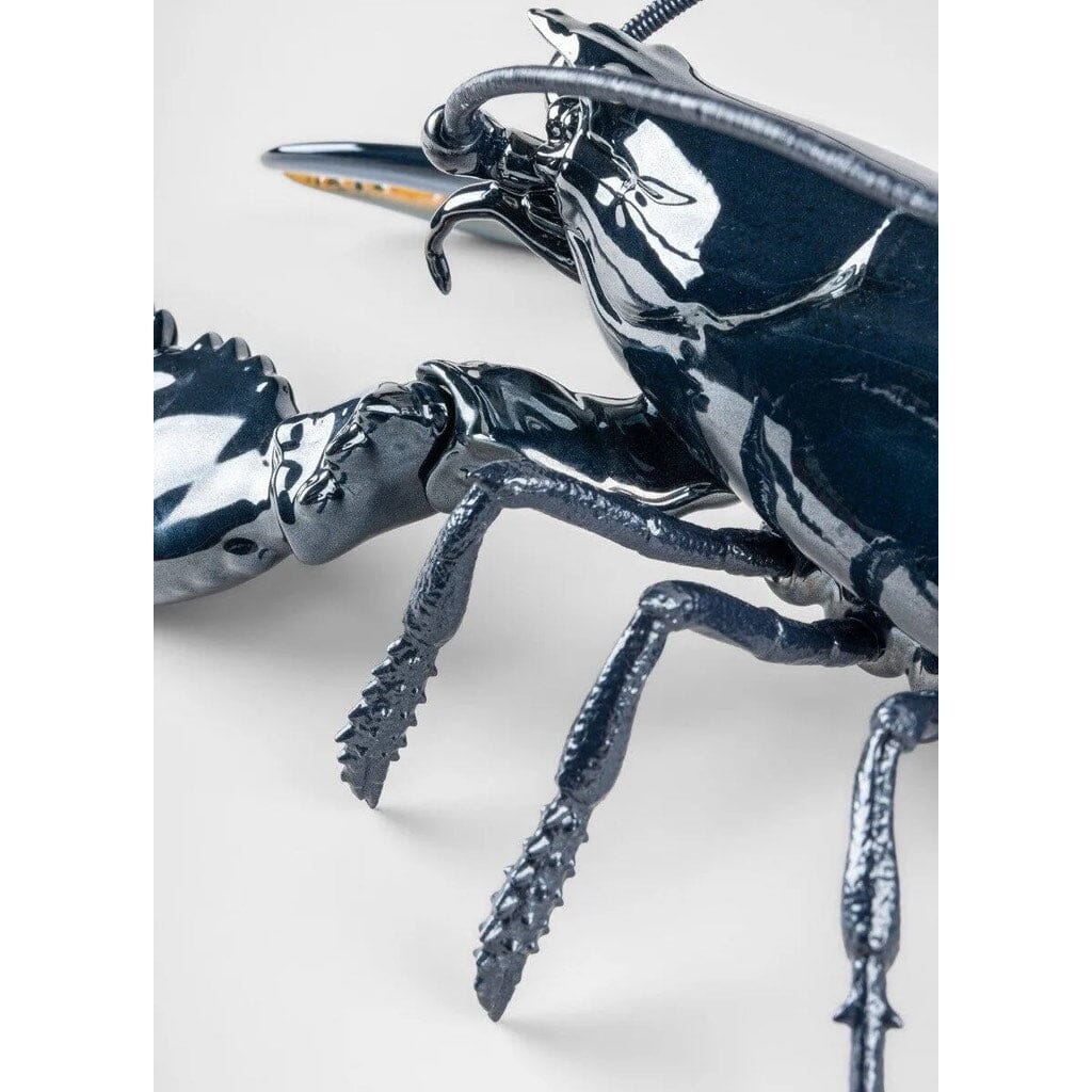 Blue Lladro Handmade Porcelain Lobster Figurine - A Stunning Art Piece