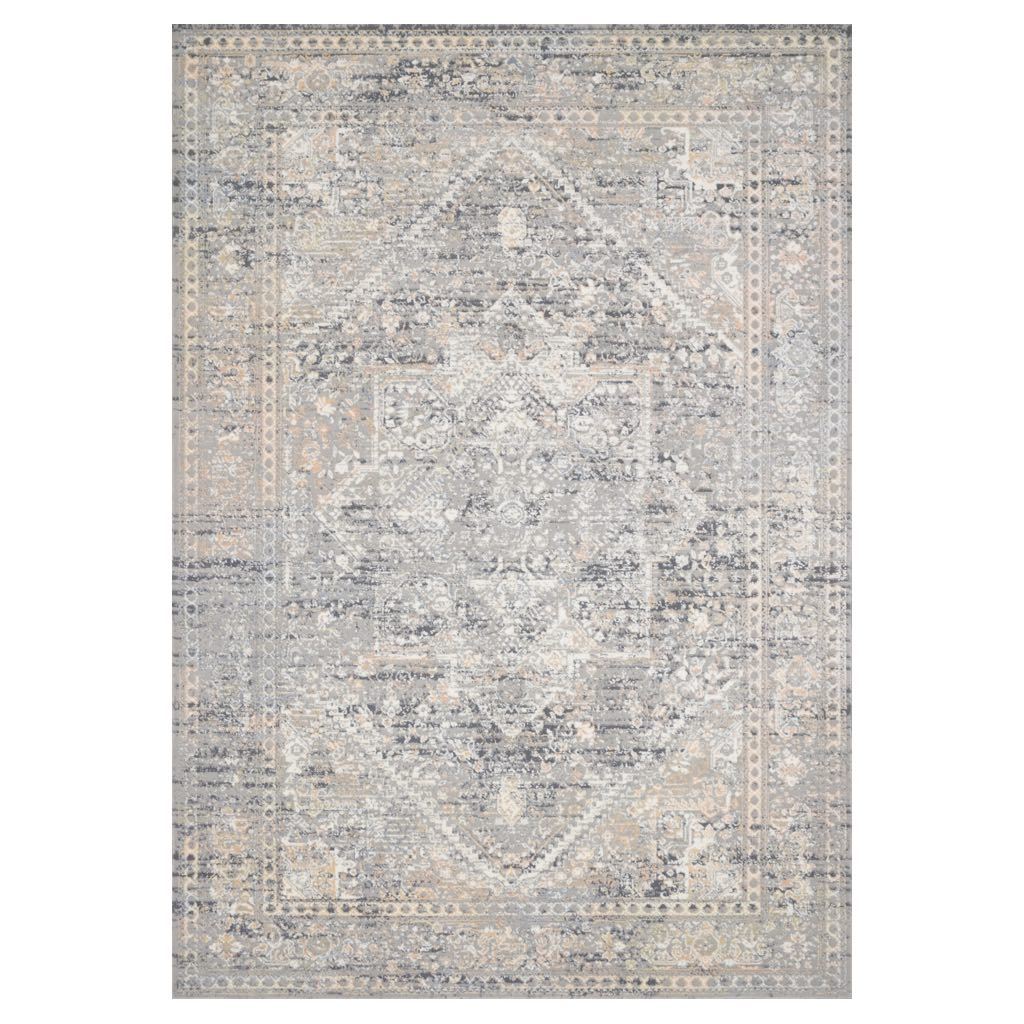 Loloi II Lucia LUC 01 Luxury Grey / Sunset Polyester-Polypropylene Area Rug