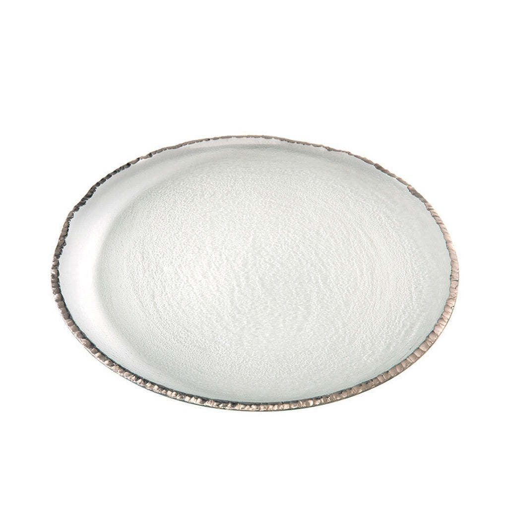 Handmade Annieglass 12-Inch Edgey Charger Plate with Precious Metal Trim