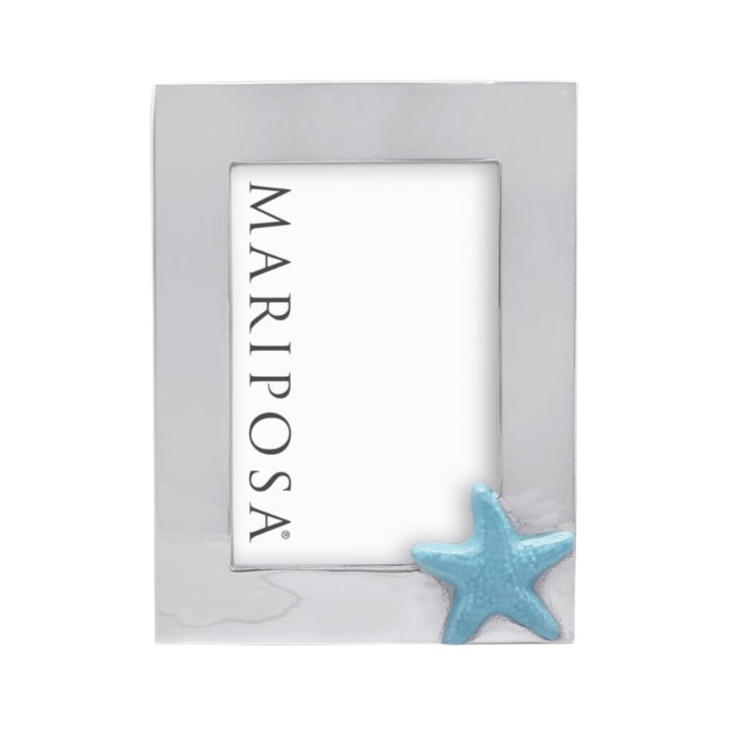 Mariposa Hand - crafted Aqua Starfish Picture Frame for 4 x 6 Photos