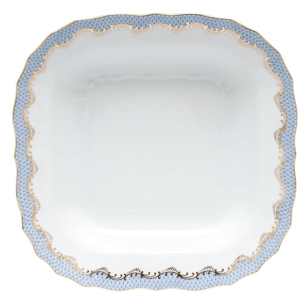 Herend Square Fruit Dish with Timeless Fish Scale Pattern in Various Colors