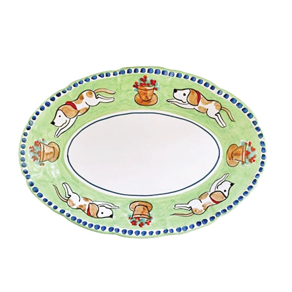 Vietri Hand - painted Campagna Cane 16' x 11.5' Oval Platter