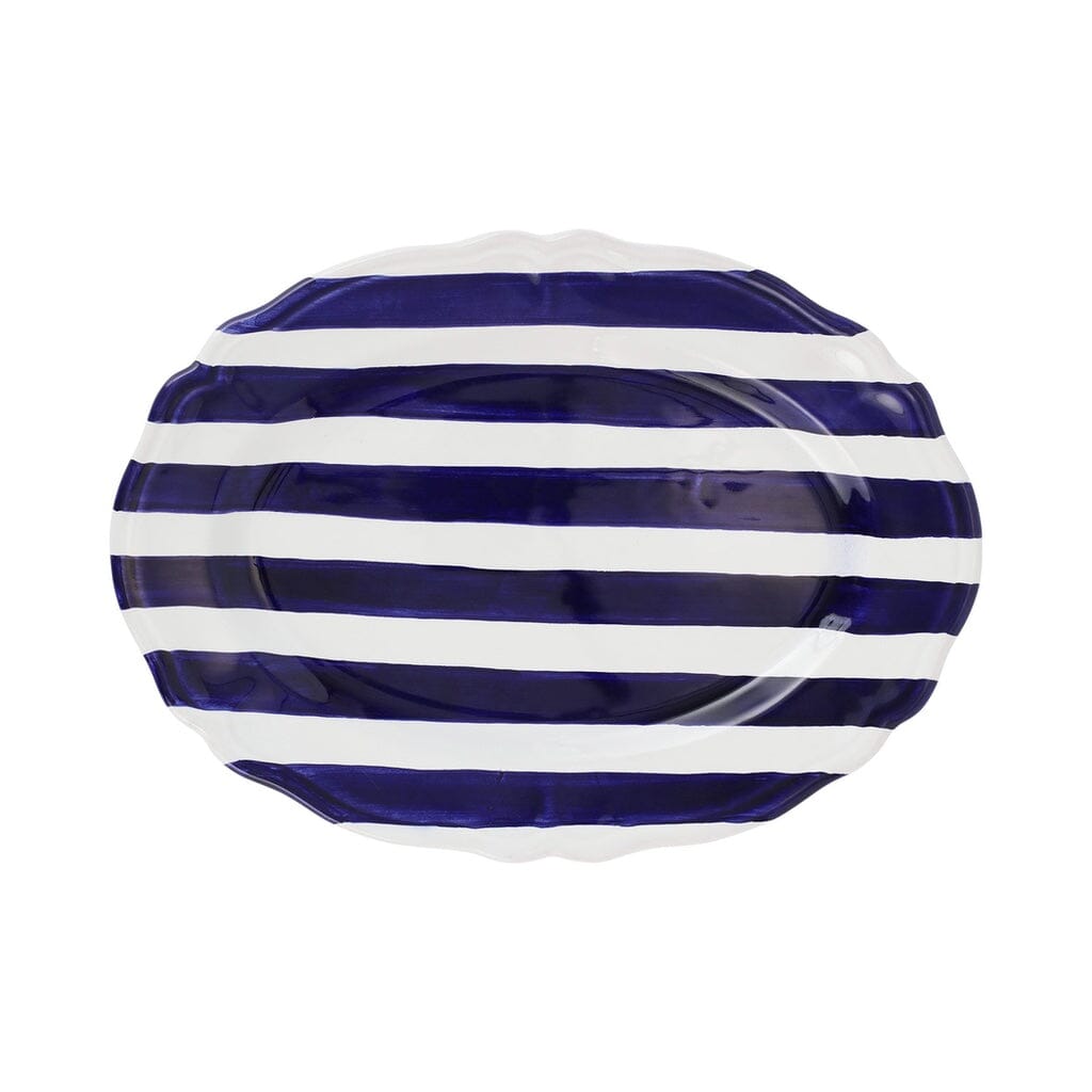 Vietri Amalfitana Stripe Decorative Oval Serving Platter