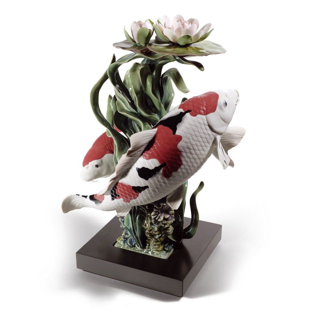 Limited Edition 2000 Lladro Handmade Porcelain Koi Figurine
