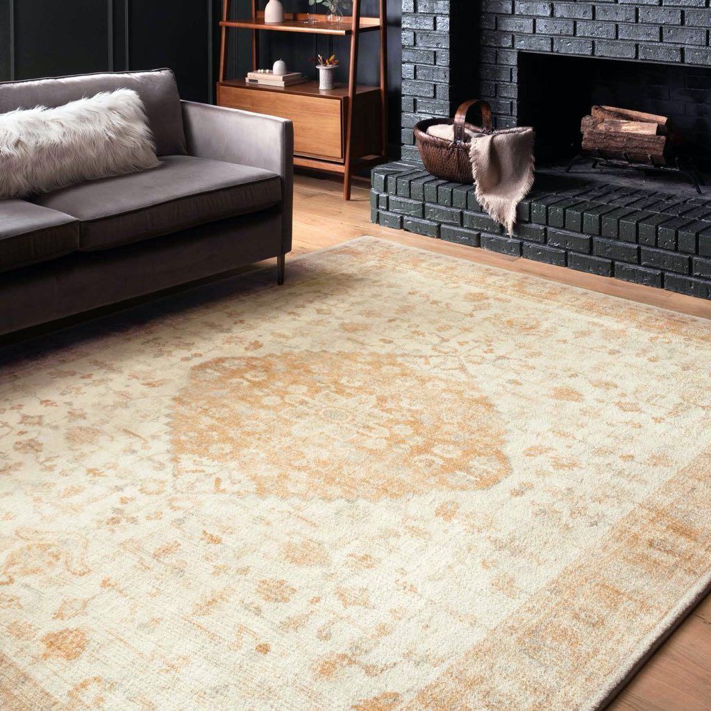Ivory and Terracotta Colored Luxury Area Rug - Loloi II Rosette ROS 03