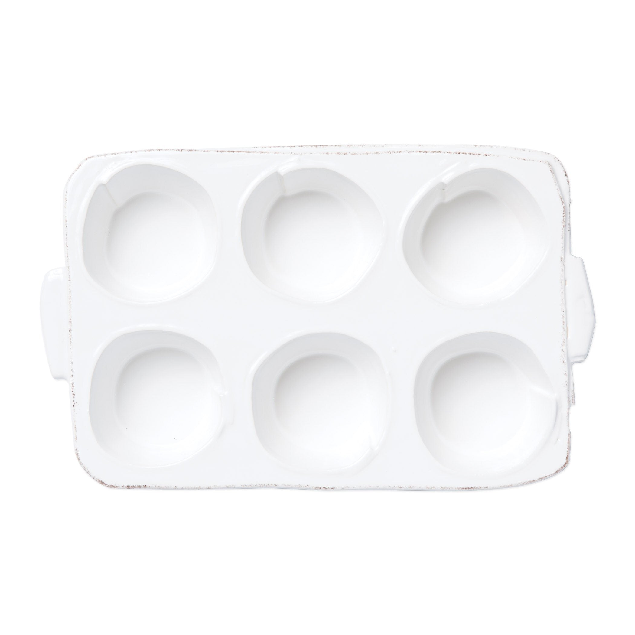 Vietri White Lastra Pattern Muffin Baking Tin