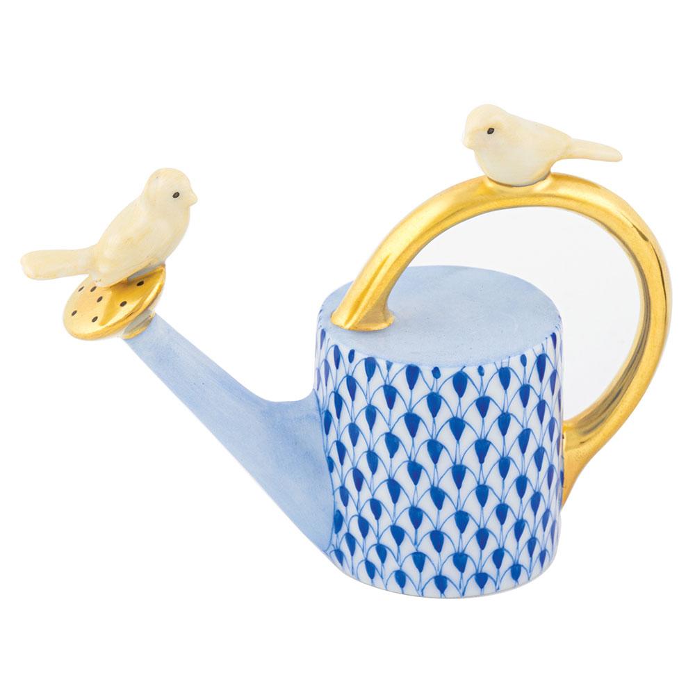 Exquisite Herend Hand - painted Porcelain Watering Can Decorated with Birds Figurine