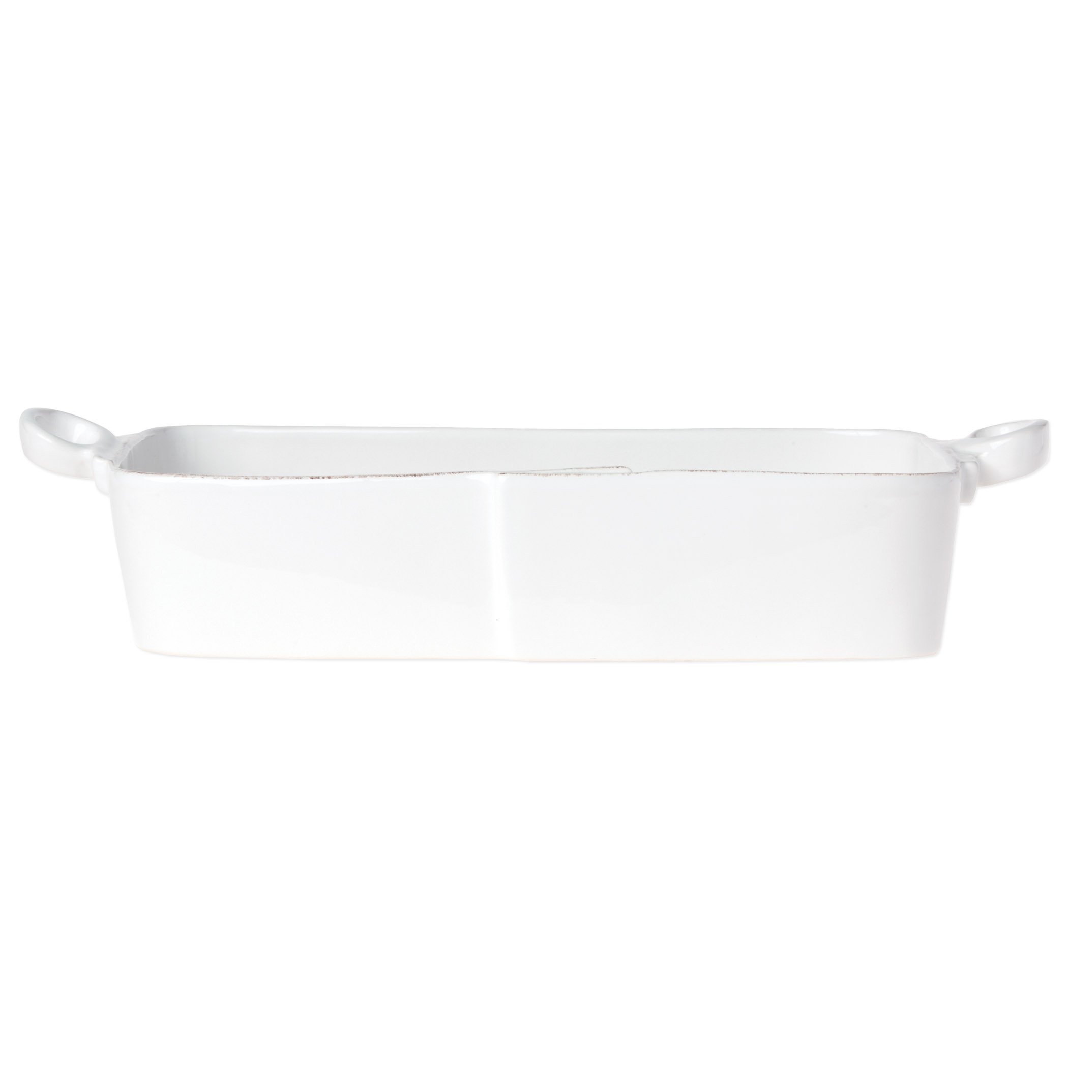 Vietri White Rectangular Lastra Baker with Artistic Edge Details