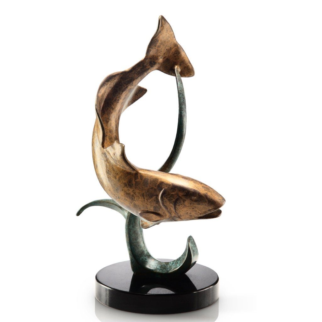 SPI Gallery Redfish Sculpture in Shallow Water with Hot Patina Finish