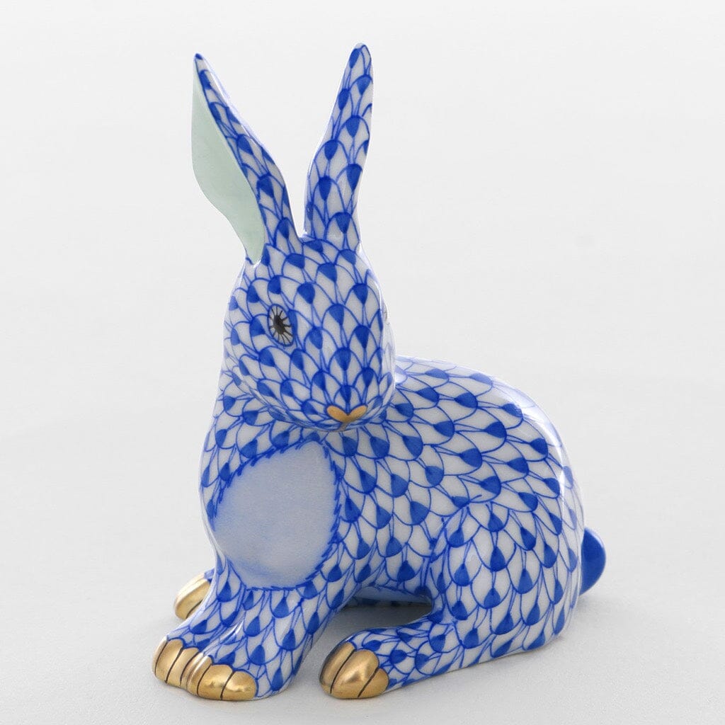 Charming Herend Hand - painted Porcelain Snowshoe Hare Figurine for Collectors