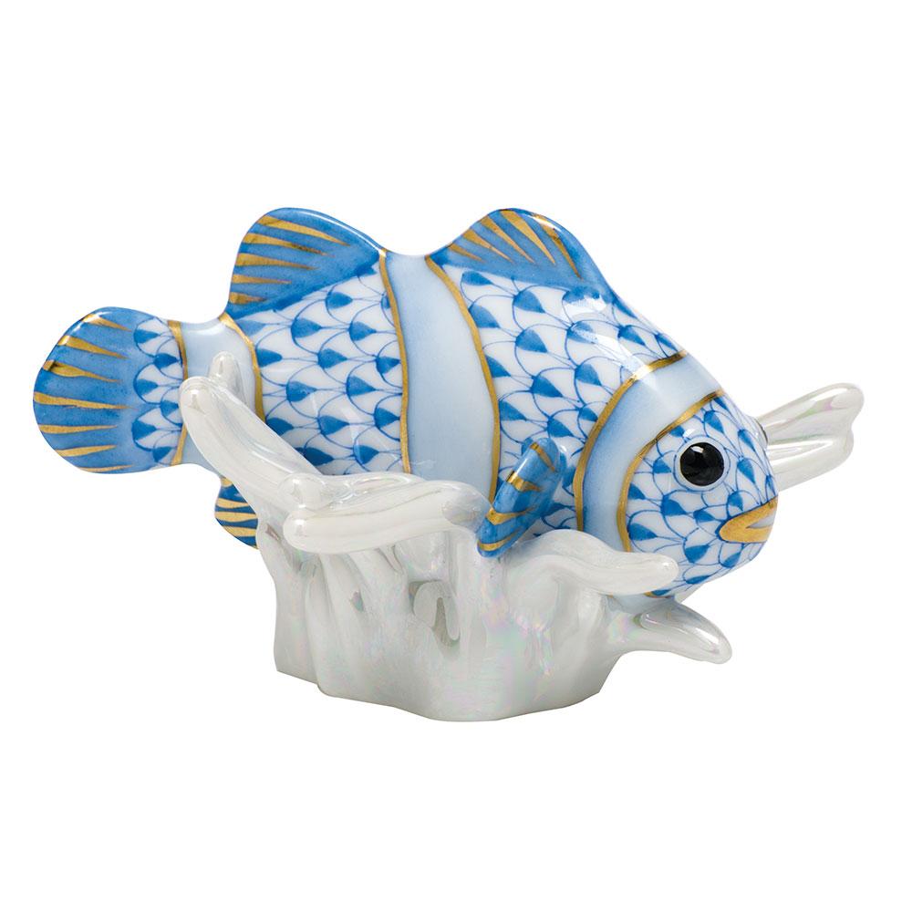 Handmade and Hand - painted Herend Clownfish Porcelain Figurine
