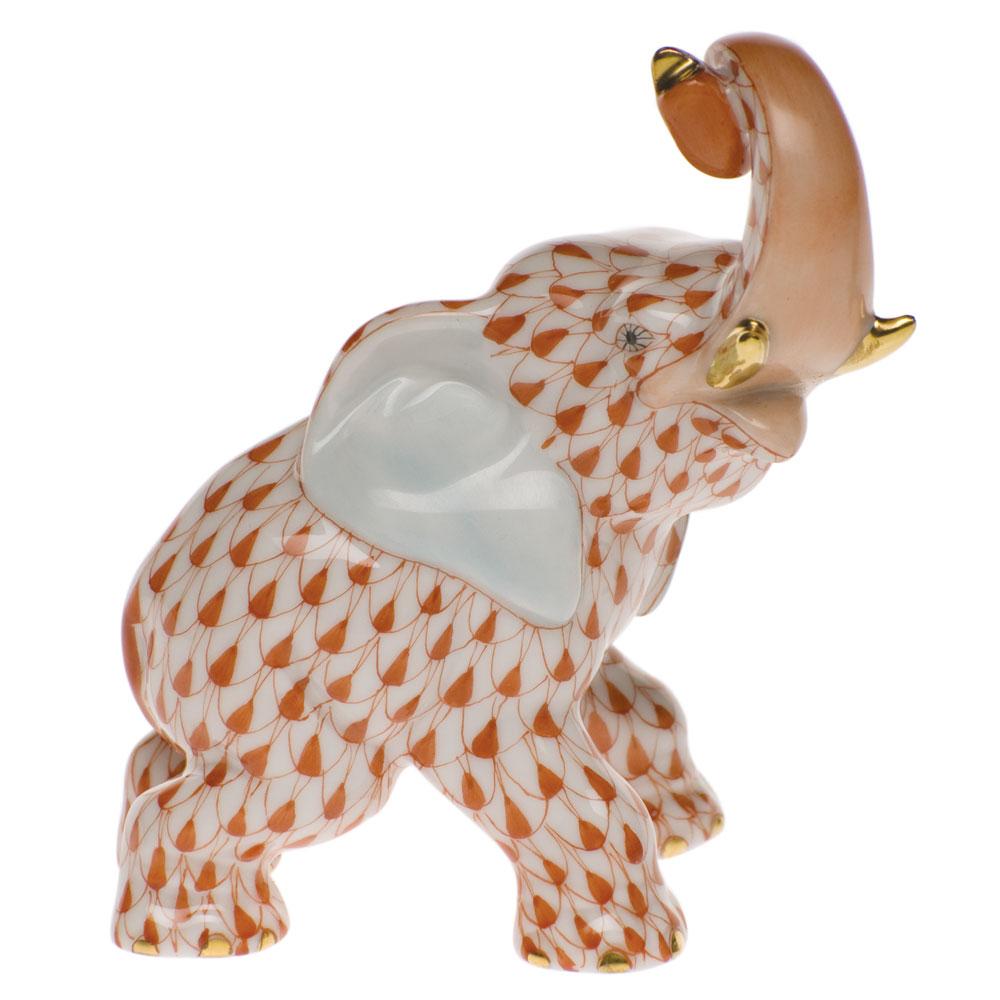 Exquisite Handmade Herend Joyful Elephant Porcelain Figurine