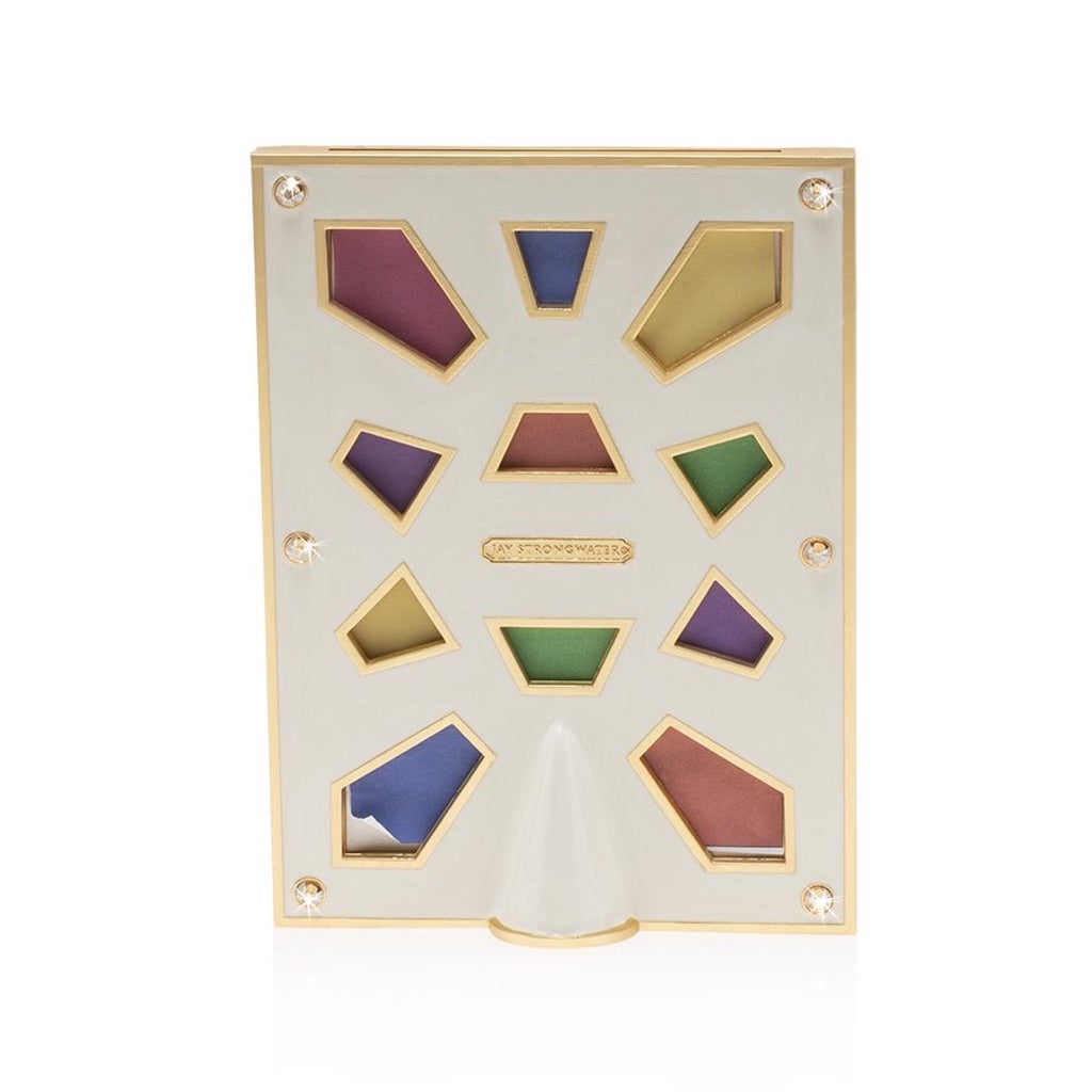 Jay Strongwater 14K Gold-Finished Rainbow Leonard Pave Corner 4 x 6 Photo Frame