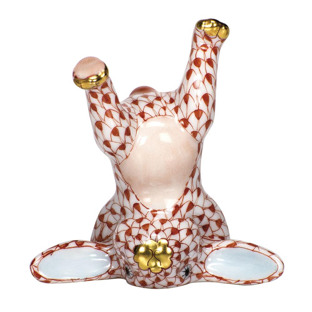 Exquisite Handmade Herend Porcelain Handstand Bunny Figurine for Collectors