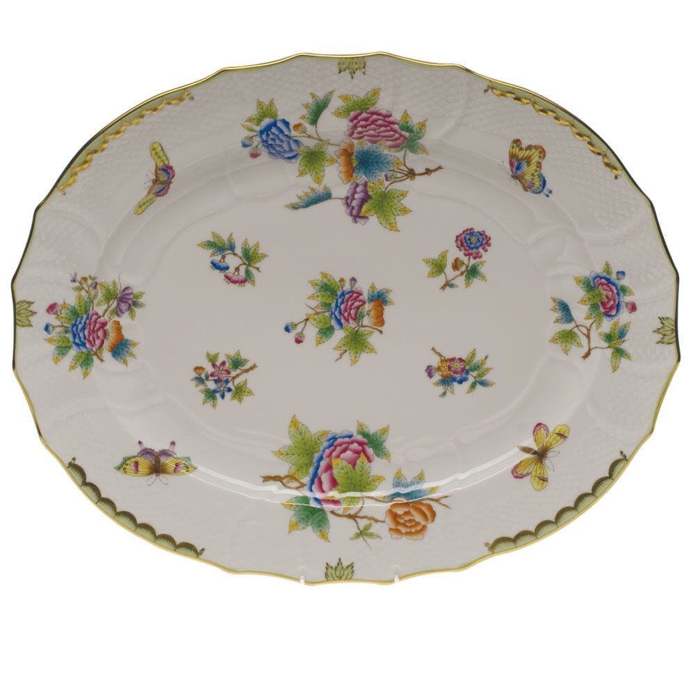 Exquisite Herend Hand - painted Queen Victoria Pattern Turkey Platter with 24K Gold