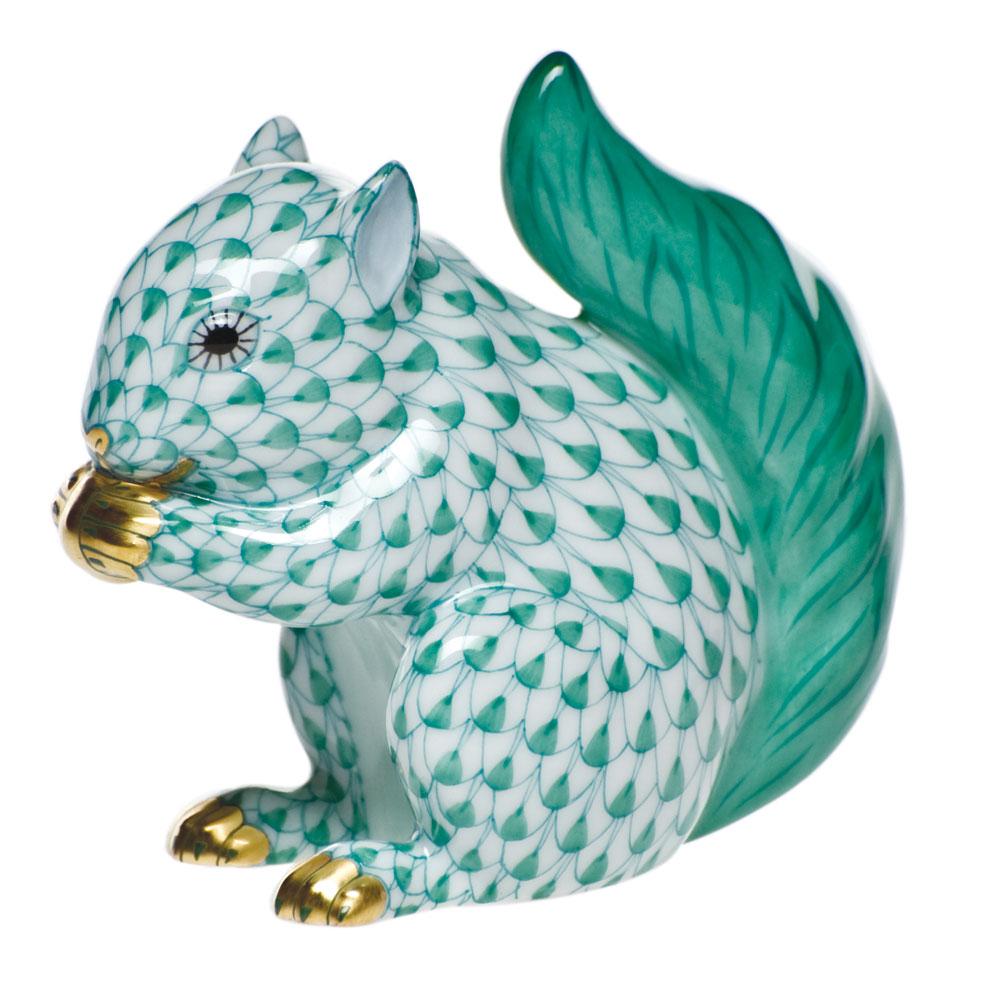 Handmade Herend Porcelain Baby Squirrel Figurine for Collectors
