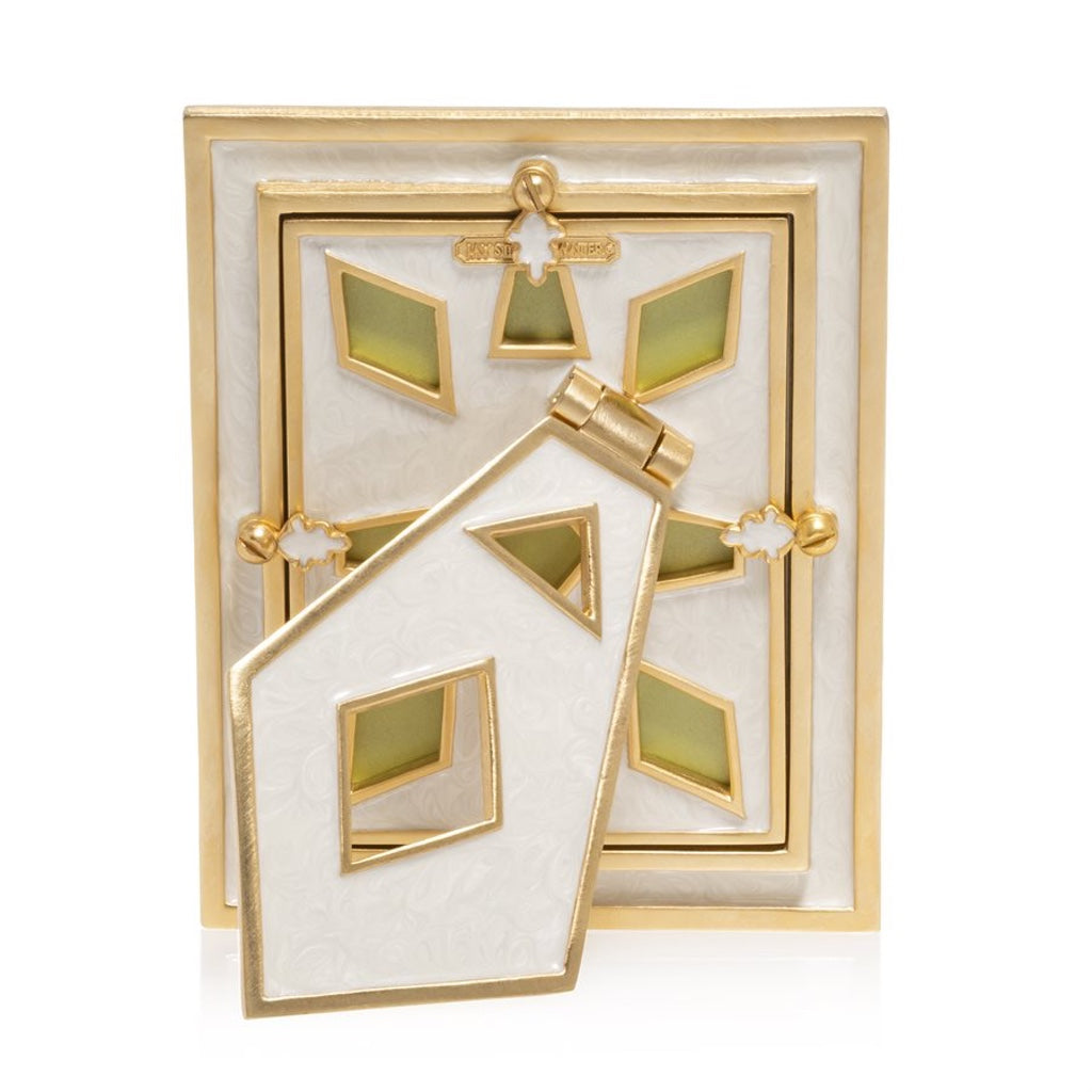 Jay Strongwater Rainbow 3 x 4 Abaculus Pyramid Hand - Enameled 14K Gold Frame