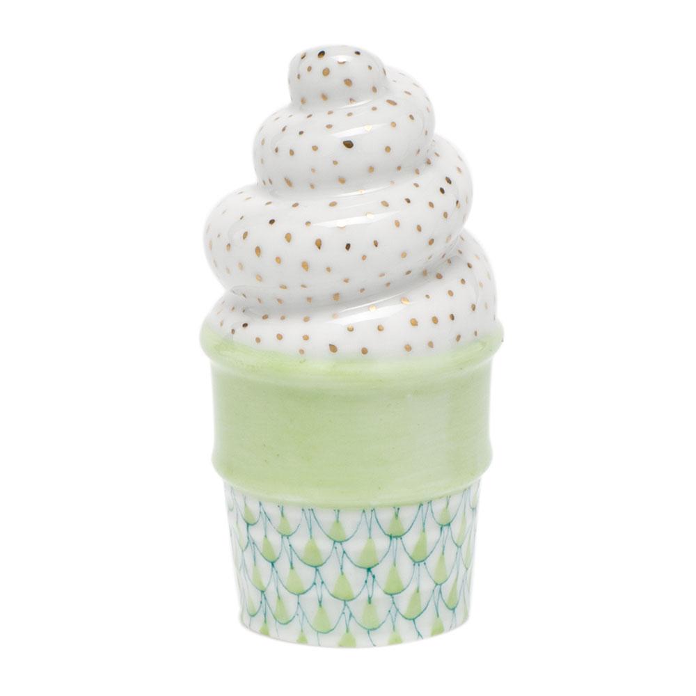 Exquisite Hand - painted Herend Porcelain Ice Cream Cone Figurine