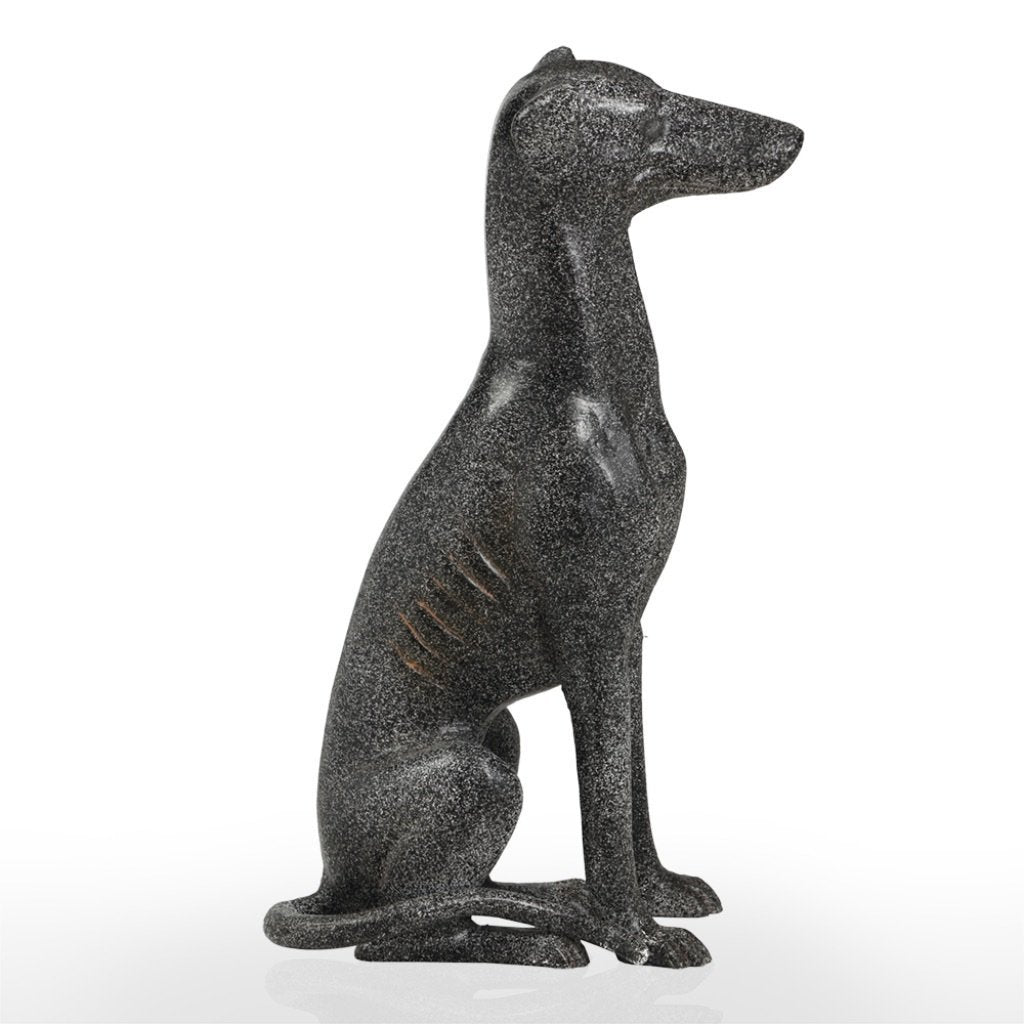 SPI Aluminum Garden Statue - Loyal Greyhound Dog Sculpture for Outdoor Decoration