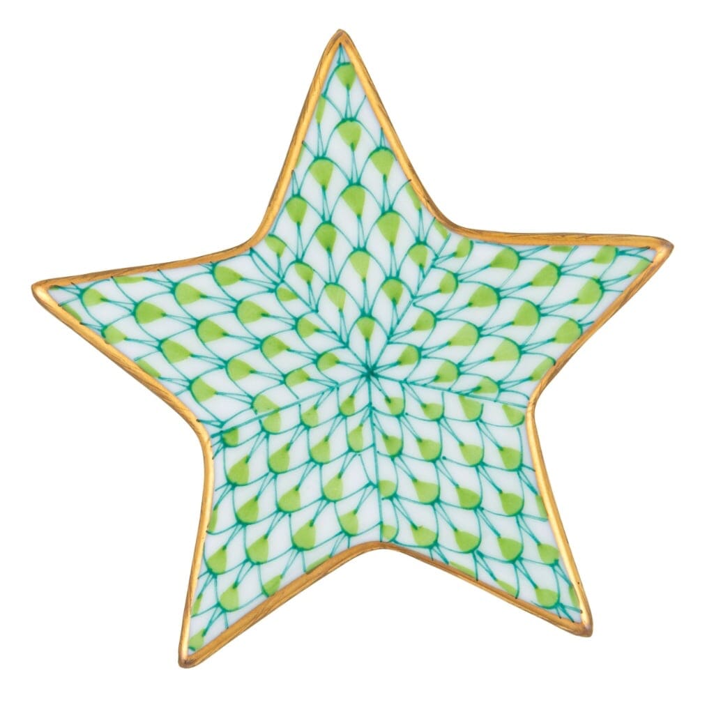 Exquisite Handmade Herend Star Figurine in 9 Vibrant Colors Trimmed with 24kt Gold