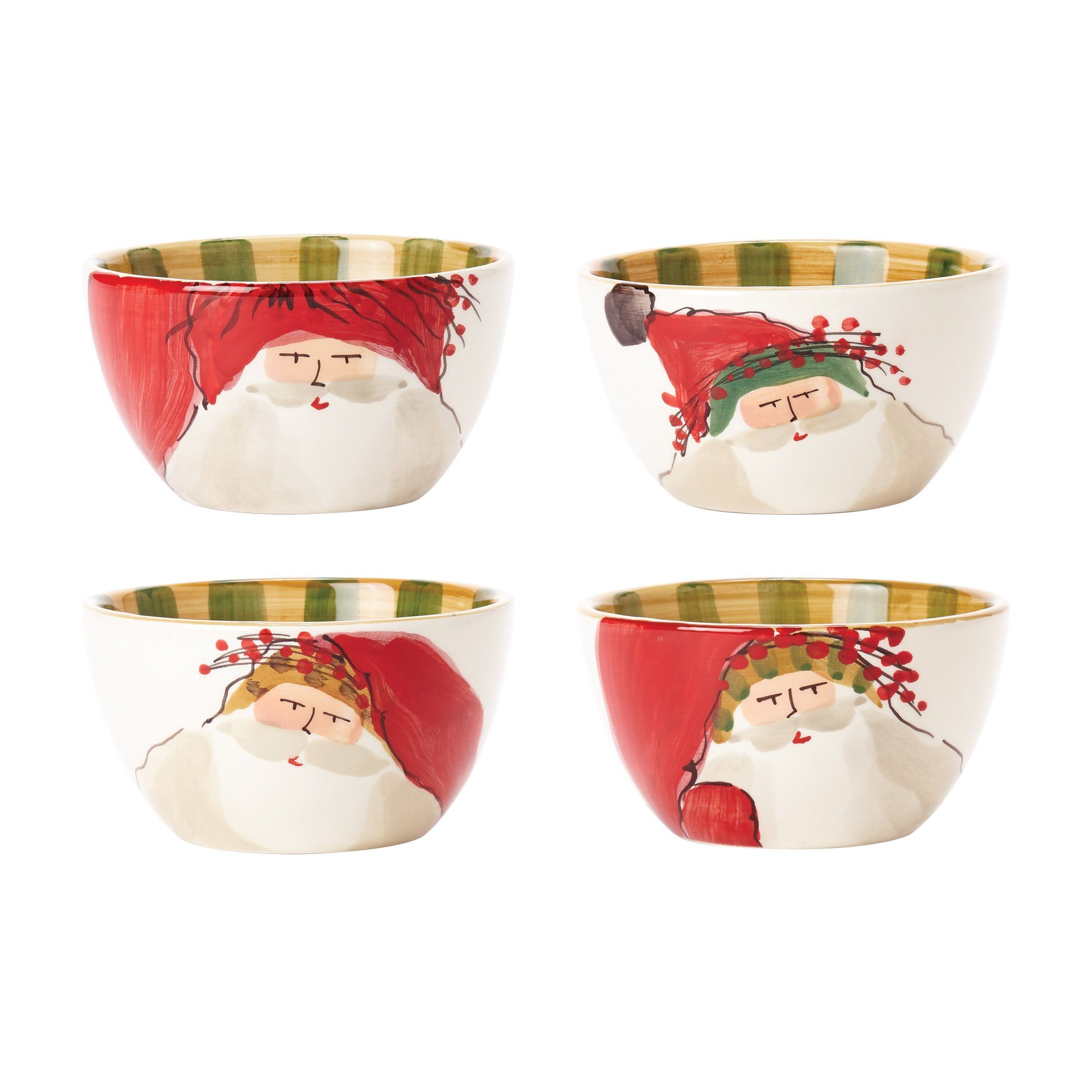 Vietri Assorted Old St. Nick Cereal Bowls - Set of 4