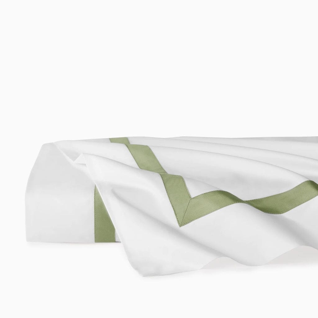 Luxurious Sferra Estate King-Size Flat Sheet, 114 x 114 with Sateen Applique
