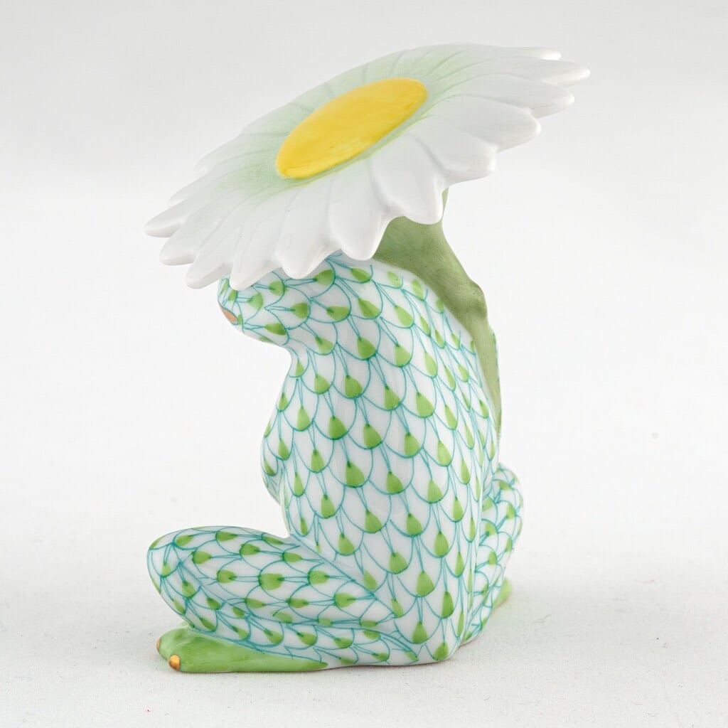 Exquisite Handmade Herend Porcelain Flower Frog Figurine