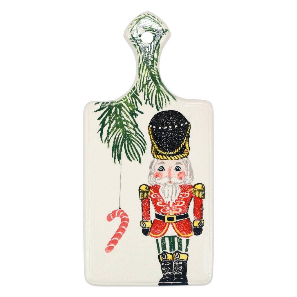 Hand - painted Italian Terra Bianca Nutcrackers - themed Cheese Board