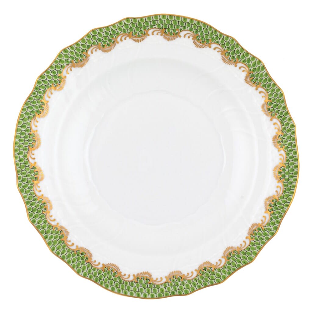 Versatile Herend Fish Scale Salad Plate with 24K Gold Accents