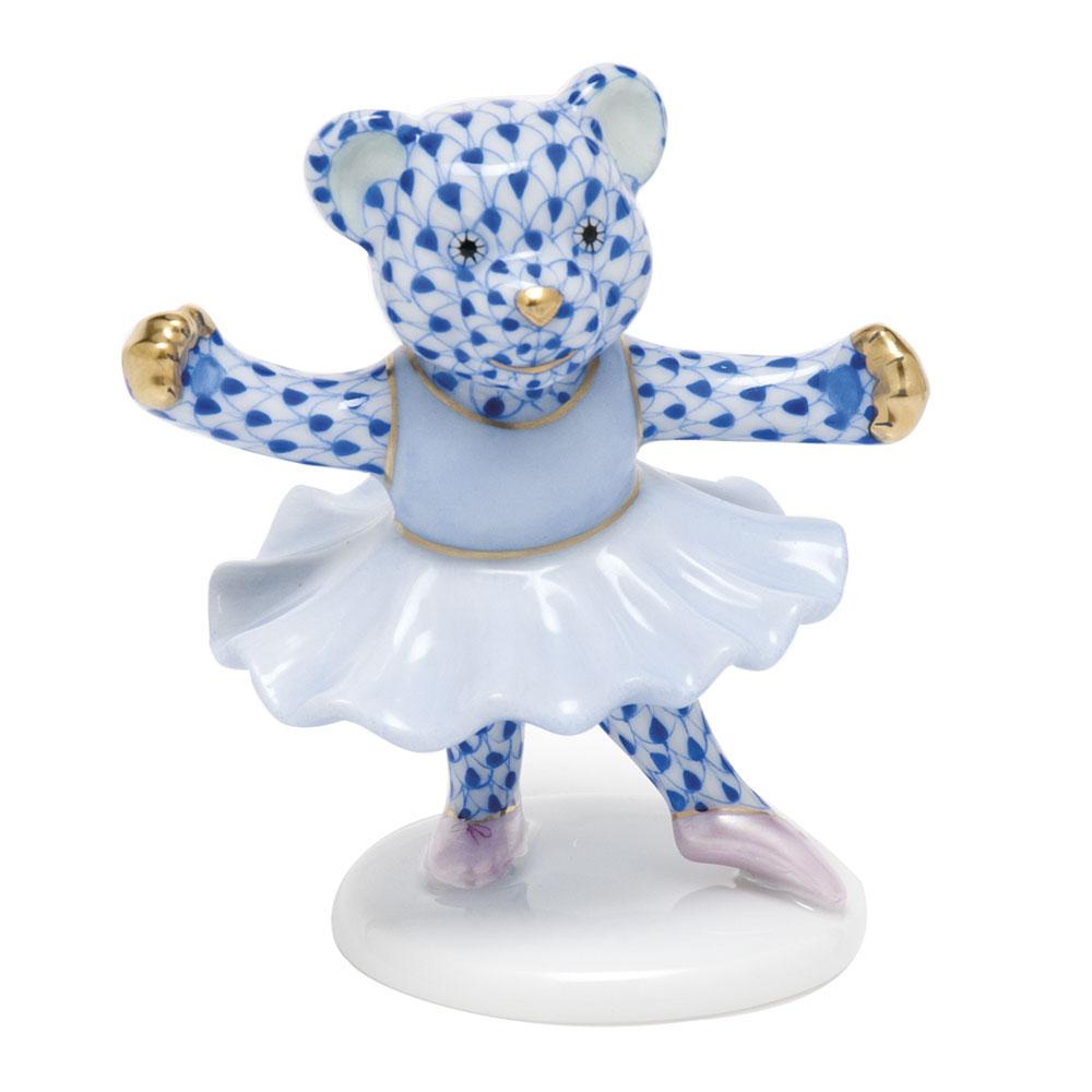 Exquisite Handmade Herend Ballerina Bear Porcelain Figurine