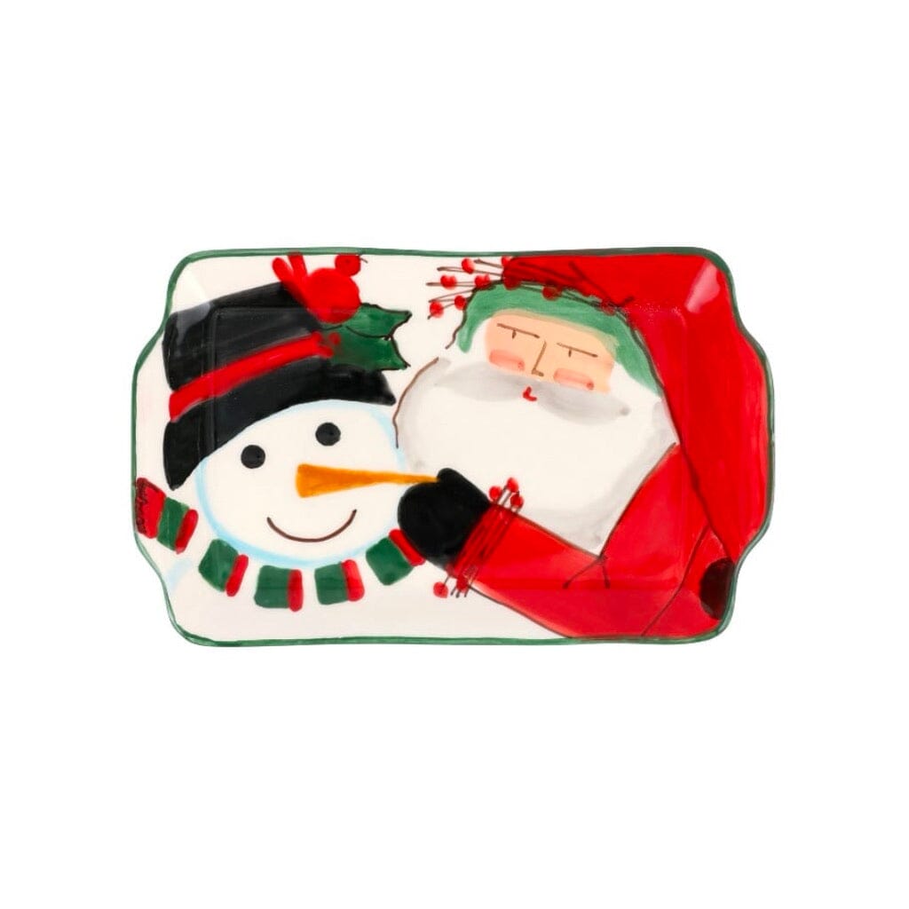 2024 Limited Edition Vietri Rectangular Plate with Old St. Nick Design