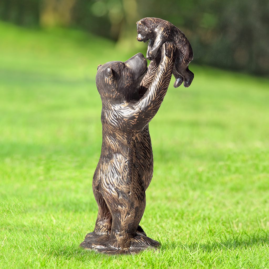 SPI Exquisitely Handmade Aluminum Garden Bear Sculpture