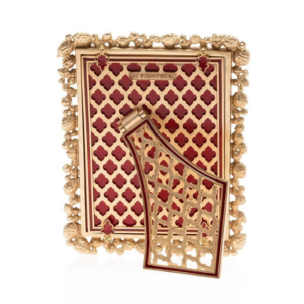 Jay Strongwater Leslie Ruby Red Hand - Enameled 5 x 7 Bejeweled Picture Frame