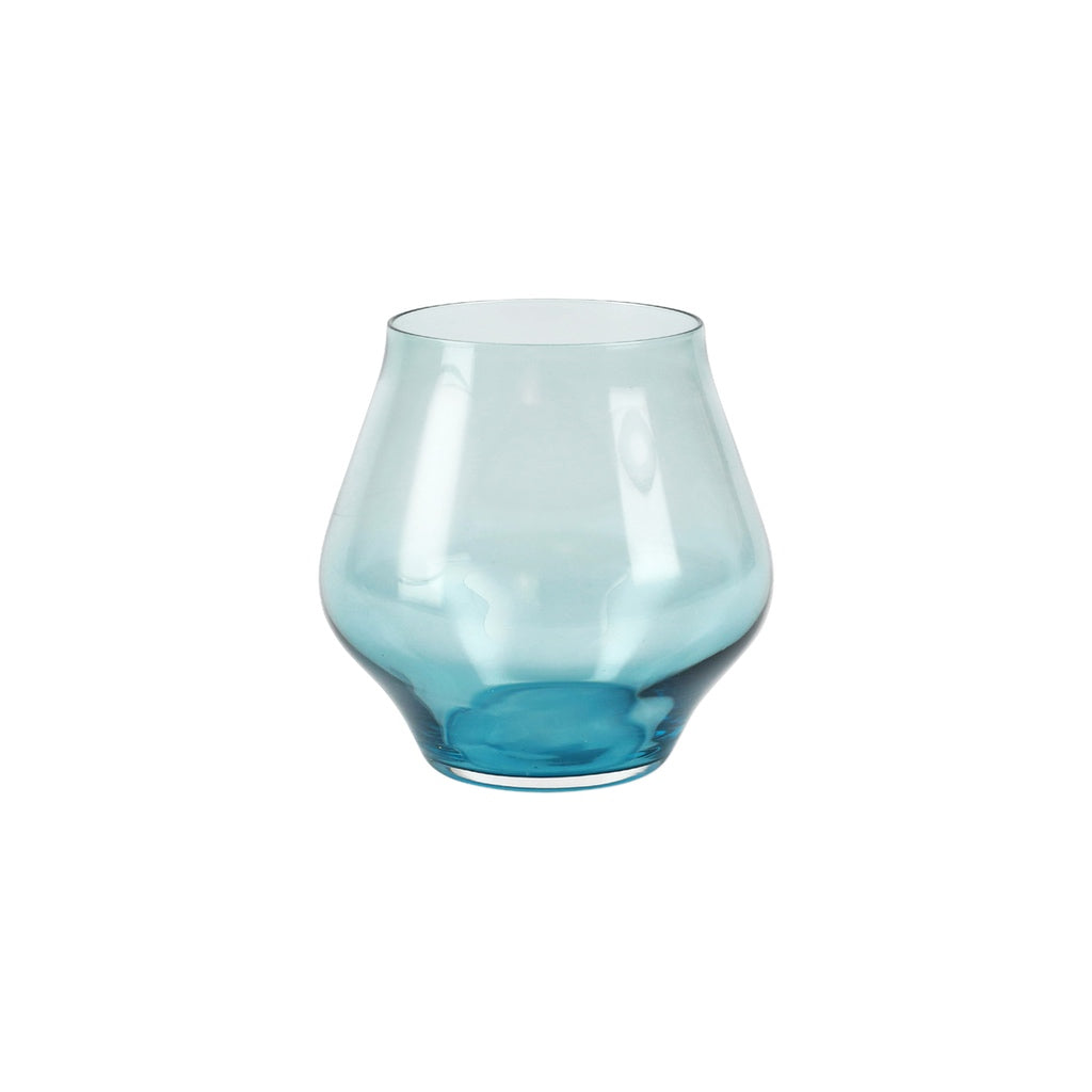 Vietri Contessa 10-Ounce Stemless Mouth-Blown Italian Wine Glass