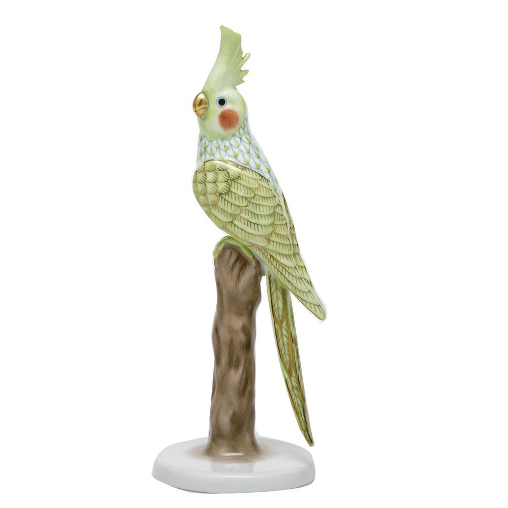 Exquisite Hand - painted Herend Cockatiel Porcelain Figurine