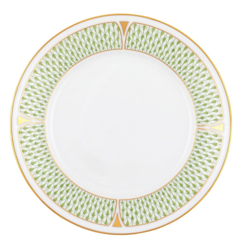 Exquisite Herend Art Deco 7.5-inch Salad Plate with 24K Gold Accents