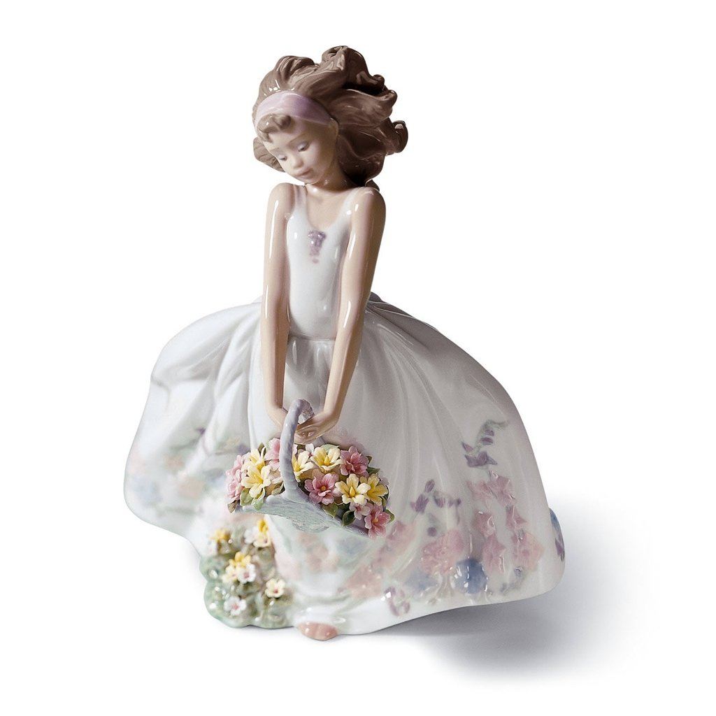 Exquisite Handmade Lladro Porcelain Wildflowers Figurine by Regino Torrijos