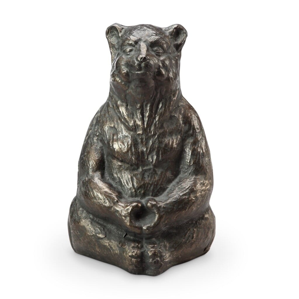 SPI Aluminum Garden Decorative Meditating Yoga Bear Statue Sculpture