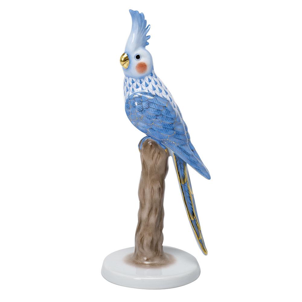Exquisite Hand - painted Herend Cockatiel Porcelain Figurine