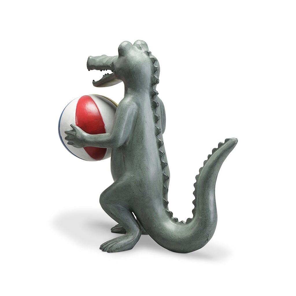 SPI Aluminum Garden and Beach Decorative Playful Alligator Sculpture